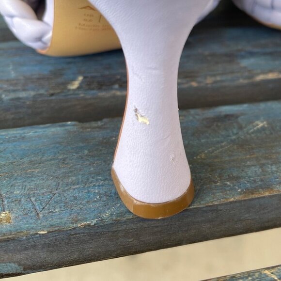 Aldo Women Mules PU Leather Lilac Braided Square Toe Slip-On 8.5 Kitten Heel - Picture 13 of 14